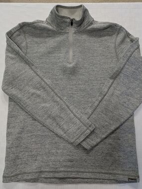 Eddie Bauer Men's Light Heather Gray Quarter-Zip Pullover